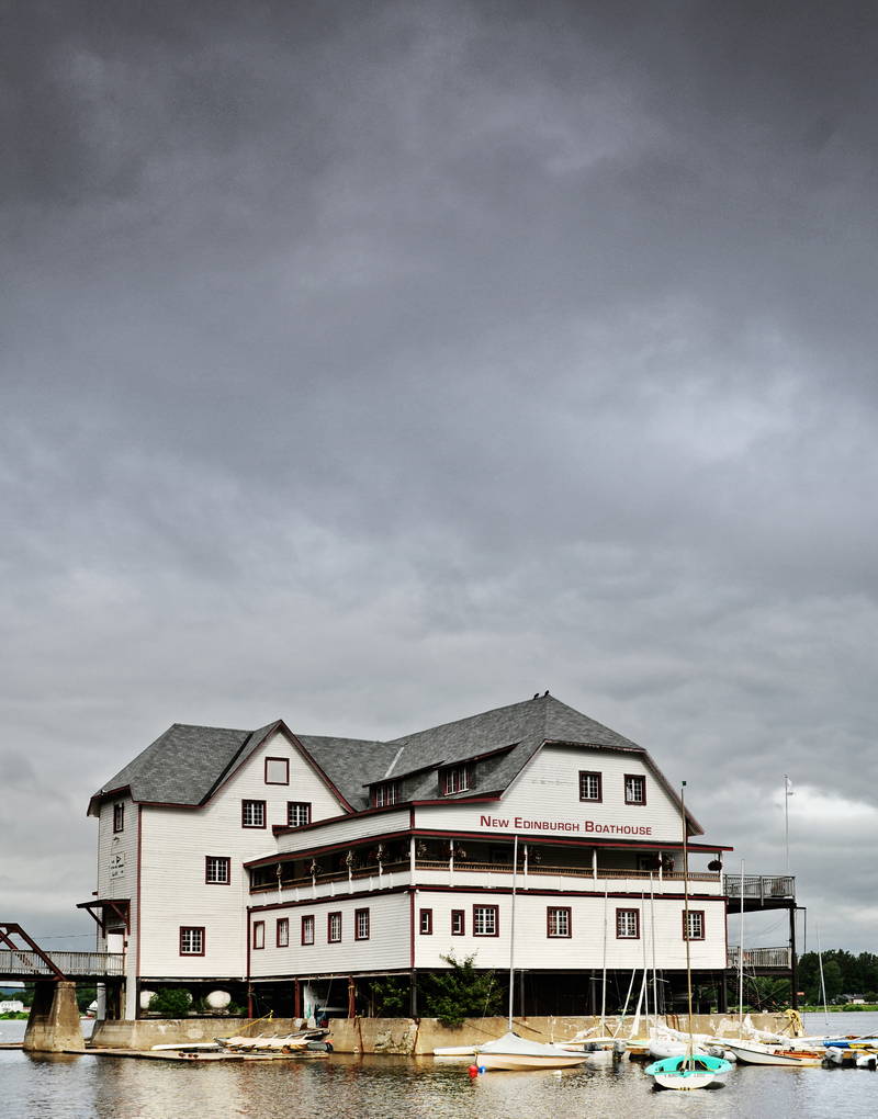 Maritime home on the ocean on stilts. Stock Photography Free for Commercial Use.
